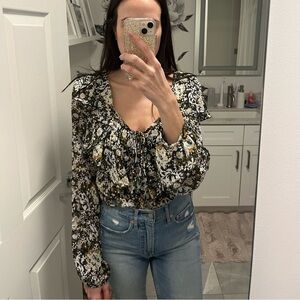 Free People chiffon body suit